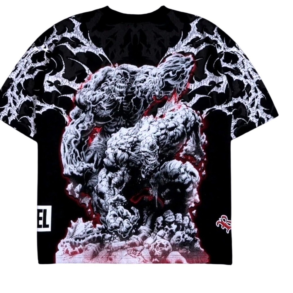 Civil Regime X Marvel Zombies Hulk Side by Side 199x Tee Black Graphic Large
